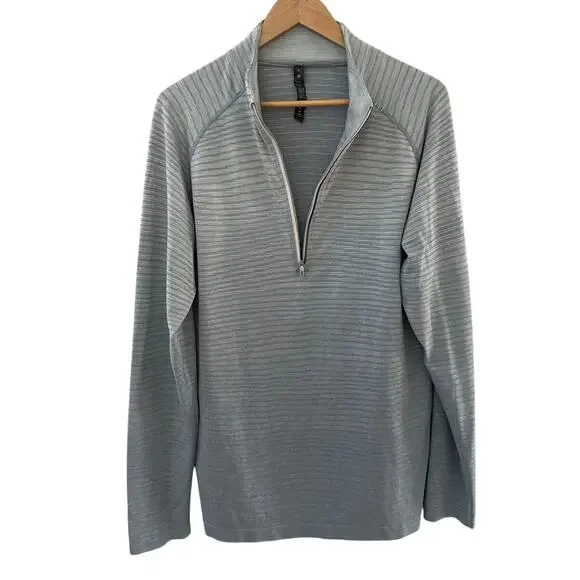 Lululemon Metal Vent Tech 1/2 Zip‎ Sweatshirt Wave Fade Chambray Size XL - Picture 11 of 11